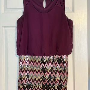 Blousy sequins mini dress